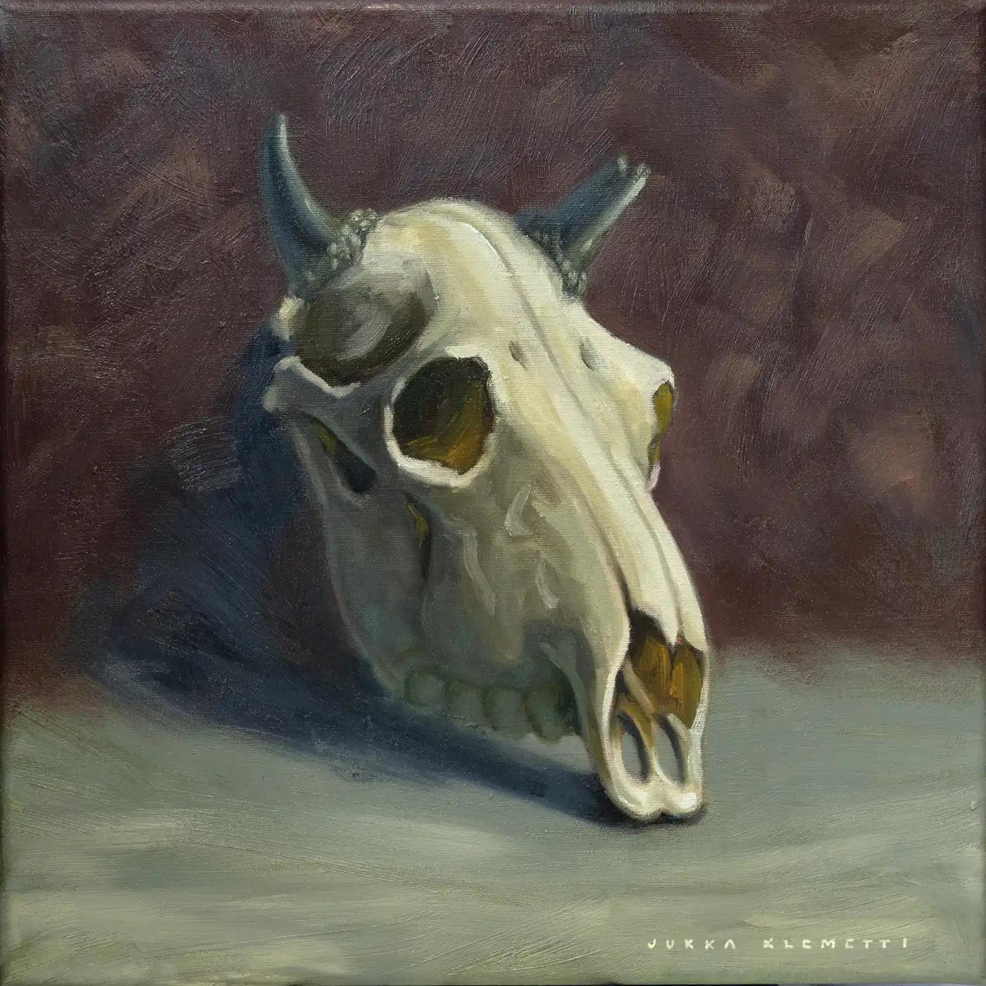 magnodon feroc, pääkallo, öljymaalaus jukka klemetti